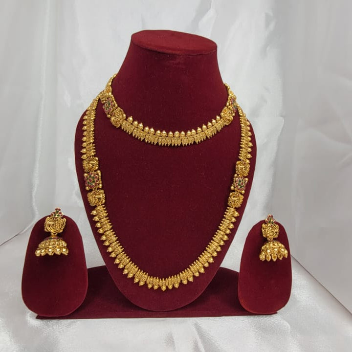 Traditional South Indian Temple Jewellery Necklace Set
