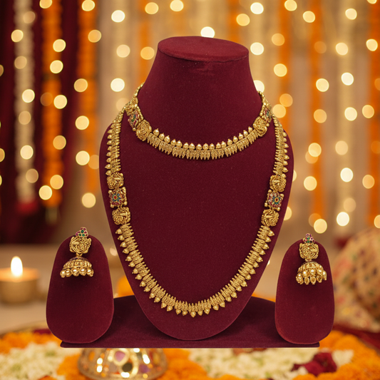 Traditional South Indian Temple Jewellery Necklace Set