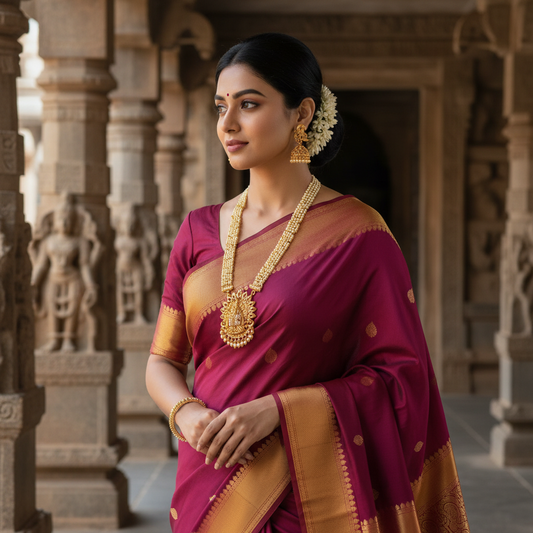 Traditional Gold Plated Radha - Krishna Long Necklace Set