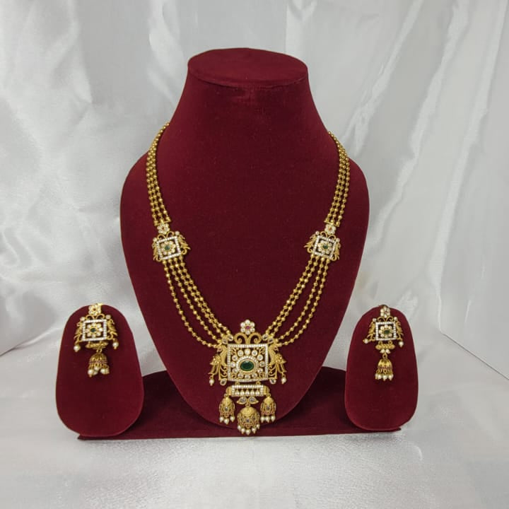 Traditional South Indian layered Pearl strands Neckalce