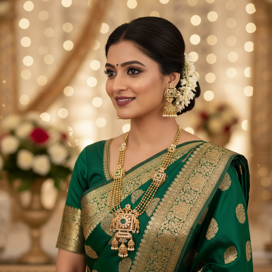 Traditional South Indian layered Pearl strands Neckalce