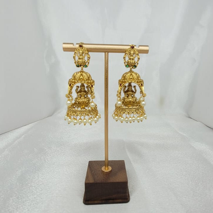 Divine Lakshmi Temple Jhumka Earrings