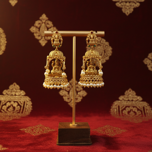 Divine Lakshmi Temple Jhumka Earrings