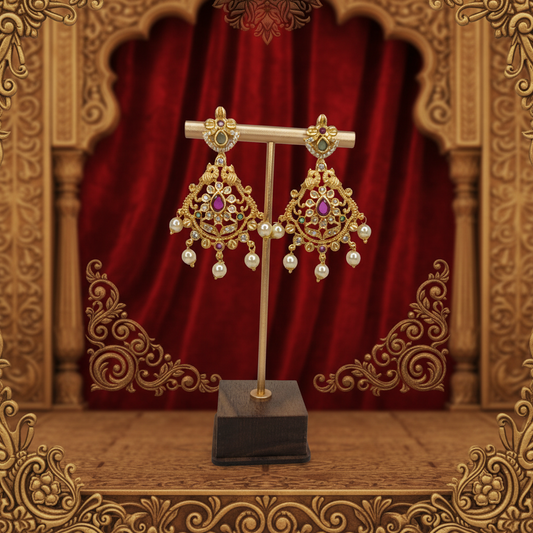 Peacock - Inspired Chandbali Earrings