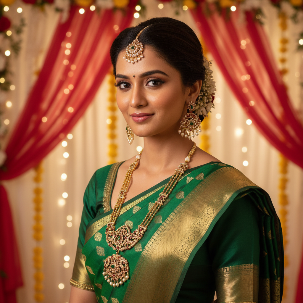 Elegant Multi-strand Kundan Long Necklace Set