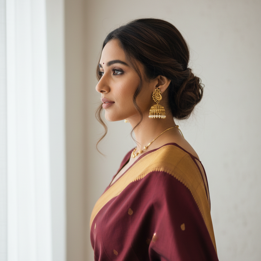 Antique Peacock Pearl Jhumka Earrings