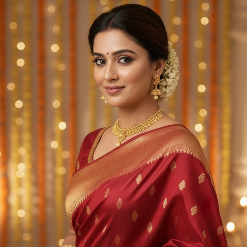 Graceful Gold-Plated Choker Necklace Set with Pearl Drop Earrings