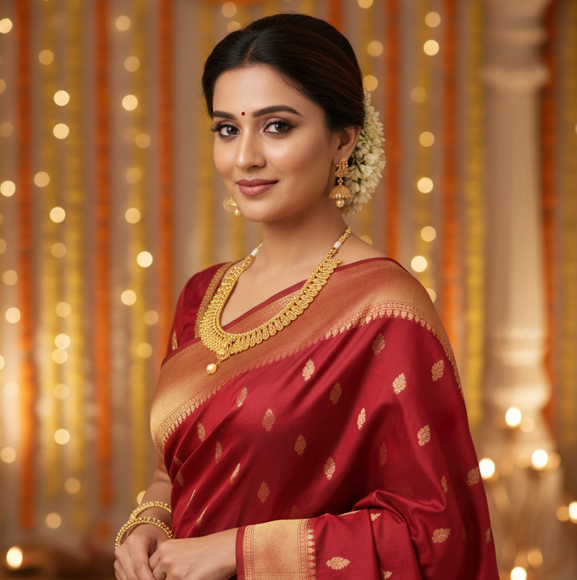 Graceful Gold-Plated Choker Necklace Set with Pearl Drop Earrings
