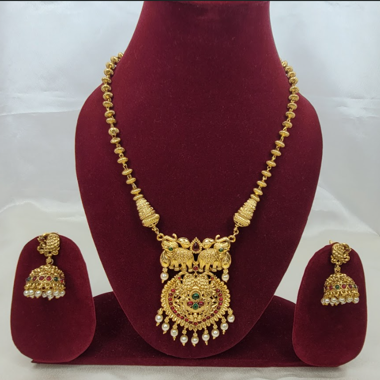 Royal Elephant Temple Necklace Set