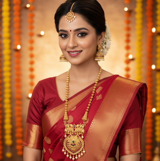 Royal Elephant Temple Necklace Set