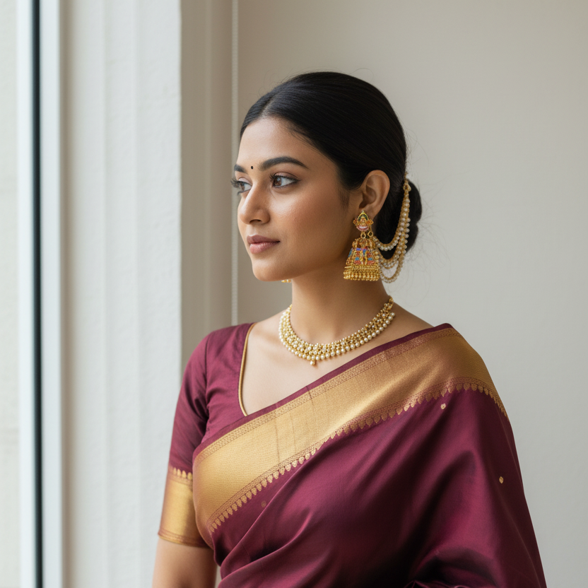Royal Multicolor Gopuram Jhumka Earrings
