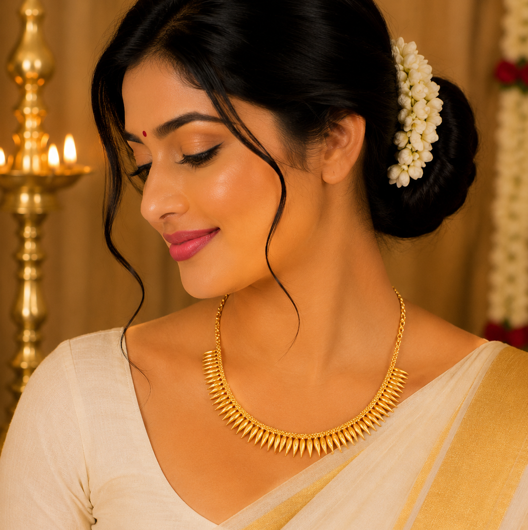 Traditional Kerala Style  Mulla Mottu Necklace