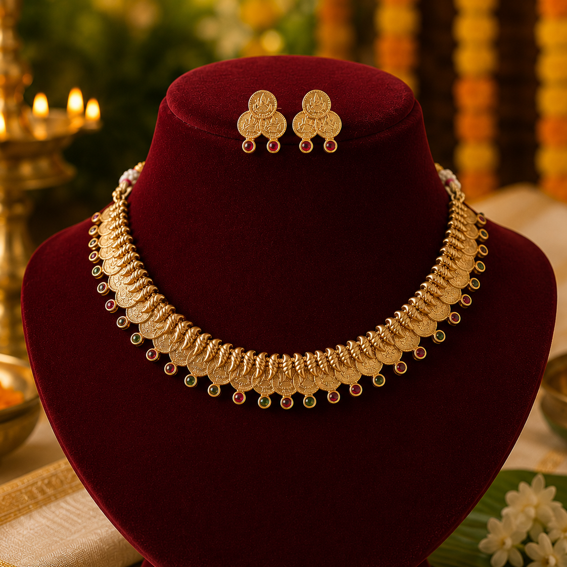 Traditional Coin Choker Necklace Set