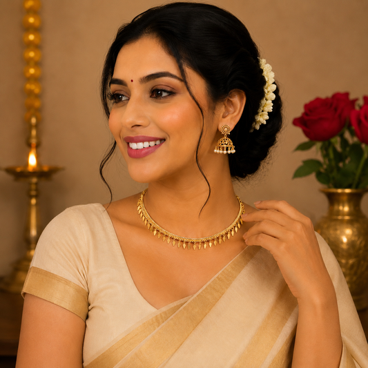 Elegant Gold Leaf Drop Elakkathali