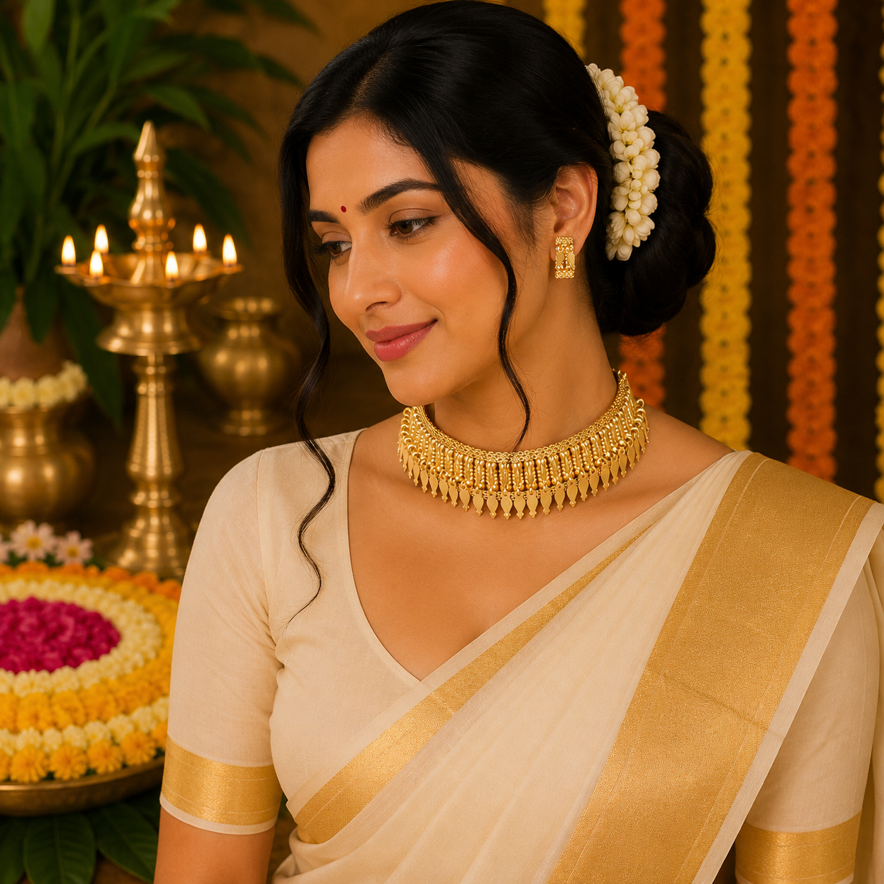 Traditional Elakkathali Necklace Set