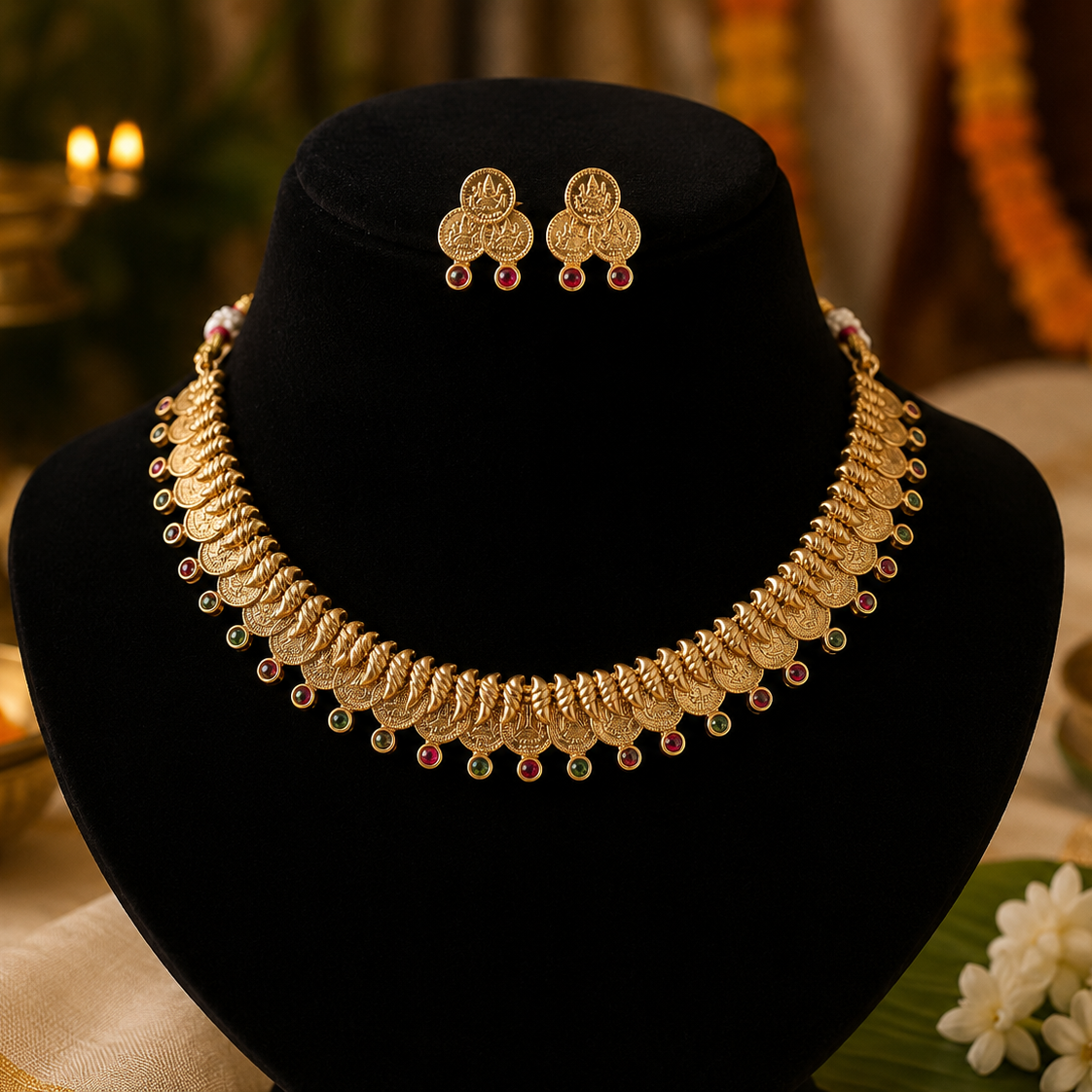 Traditional Coin Choker Necklace Set