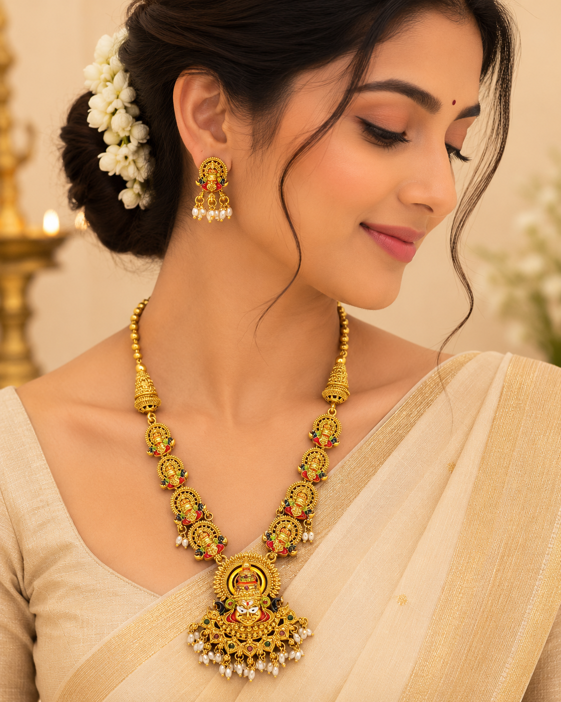 Royal Kathakali Heritage Temple Jewelery Set