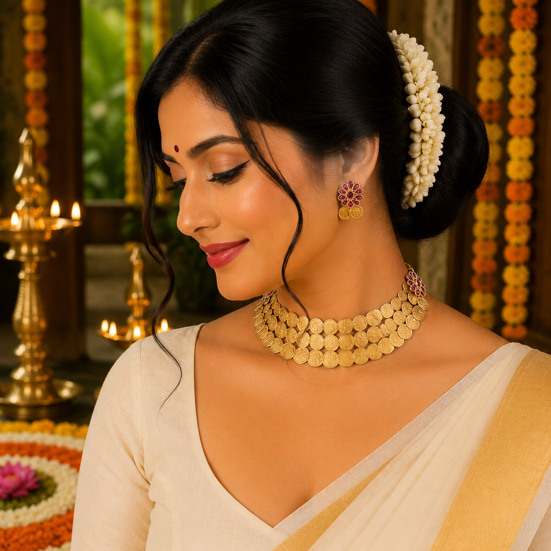 Grand Floral Coin Haram Set